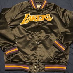 Lakers Satin Jacket Black 