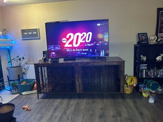 Rustic Double Dog Crate TV Stand - Excellent Condition