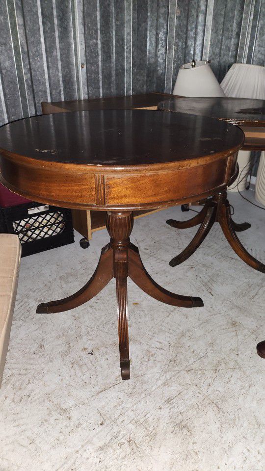 2 Round Applewood End Tables