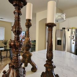 3 Rustic Candle Holders