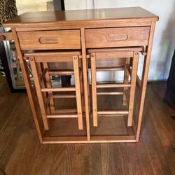 Folding Table With Two Stools 