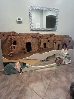 Amazing rare handcrafted Native American wall art huge