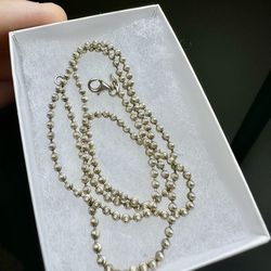 Awesome 😎!! 22" 925 Sterling Silver Mooncut Chain Necklace !