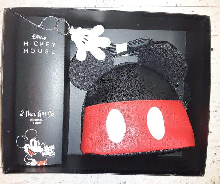 New Disney Mickey Bag And Keychain Boxed Set 