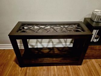 Console Table with Geometric Cut Out