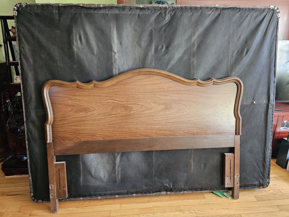 Free Wood Headboard, Metal Frame And Box Spring