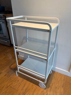 IKEA NISSAFORS White Utility Cart – 3-Tier Rolling