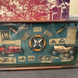 The History of Car Racing 3D Shadowbox Diorama.