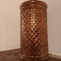 Brown Glass Jar And Lid