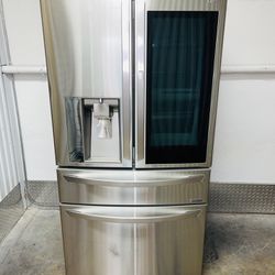 LG stainless steel refrigerator 36X69X24 in very perfect condition a receipt for 60 days warranty