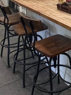 Industrial Bar Stools Set of 3