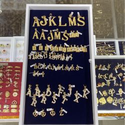 14K Alphabet Pendants 