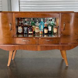 Vintage Petite Mcm Bar Liquor Cabinet Sideboard