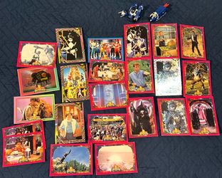 Vintage Mighty Morphin Power Rangers Trading Cards & Blue Ranger Toy Lot