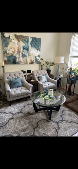 3 piece living room set and cocktail table