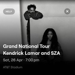 Kendrick Lamar and SZA concert ticket 