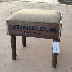 Vintage Style Southern Bottlers Stool Ottoman