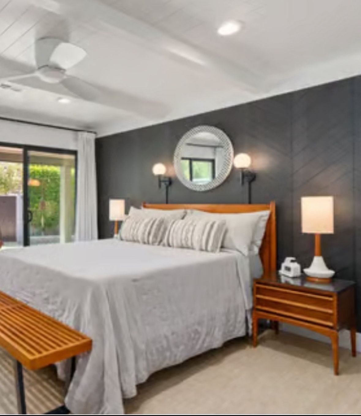 Mid-Century Modern Style Wood Queen Bed Frame - Bed Frame Only