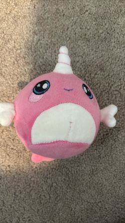 Pink narwhal plushie