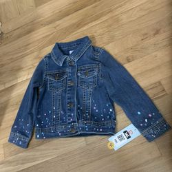Blue And Colors Jean Jacket Cat & Jack Toddler Girl Size 3T