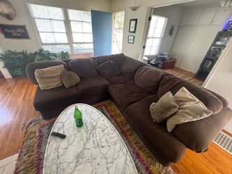Brown Microfiber Sectional Sofa