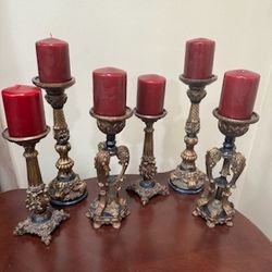 6 Candle Holders 2 Sets Of 3 