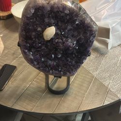 Amethyst Gem Stone With Quarts 
