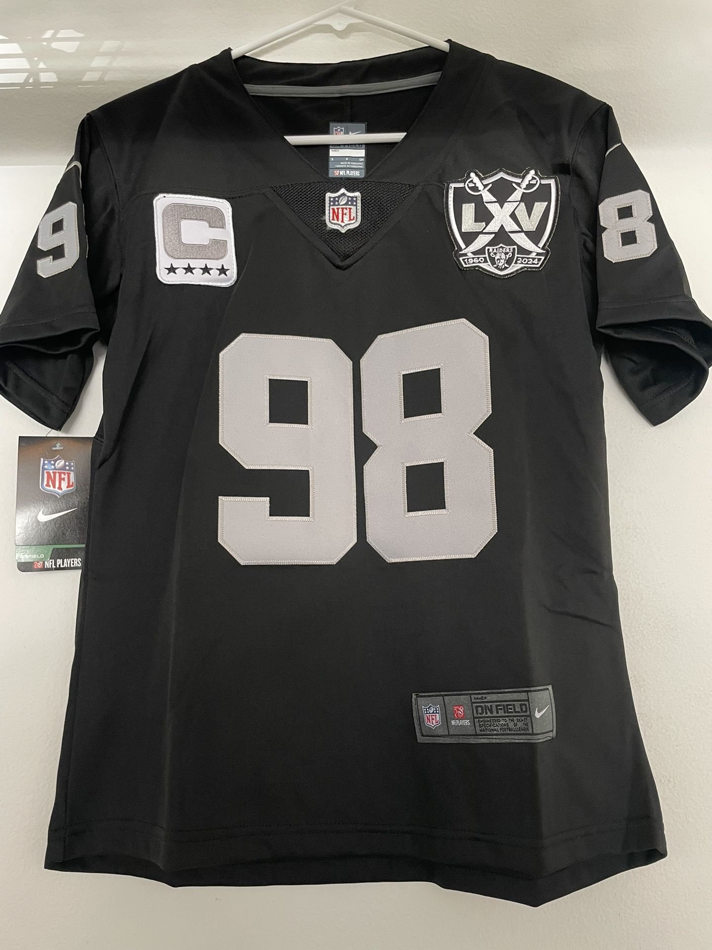 Women Raiders Bowers 98 Black Home Jersey