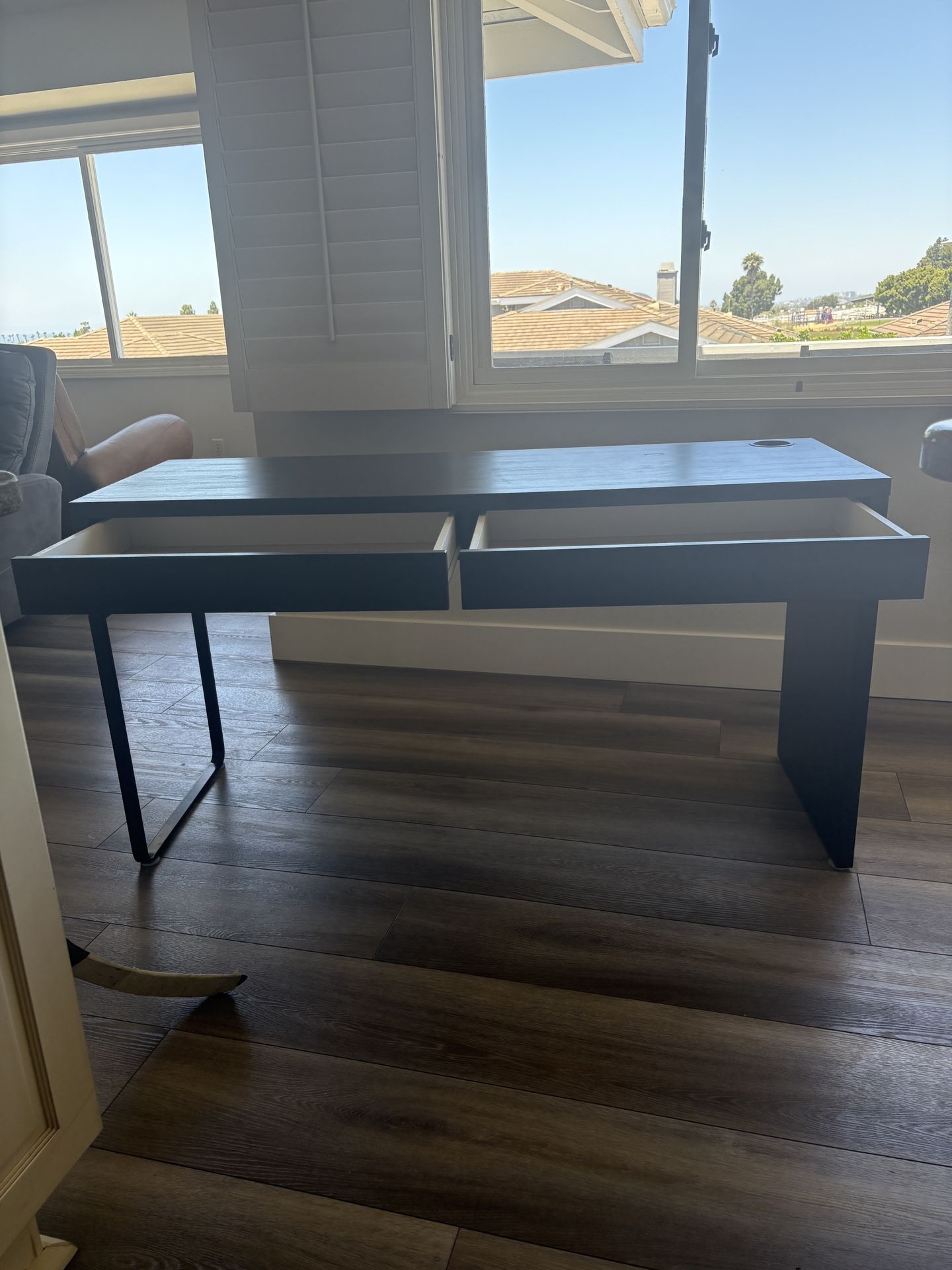 IKEA two drawer computer desk black