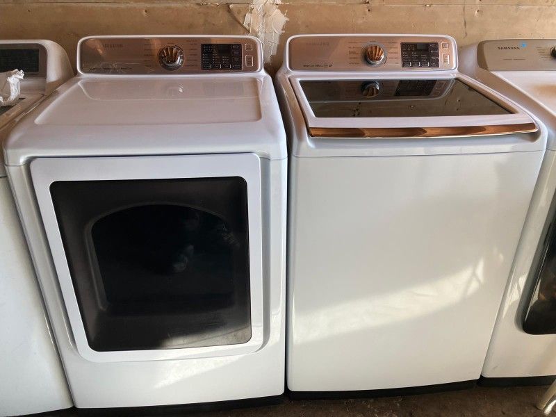 Samsung Top Load Washer 5.0 Cubt And Gas Dryer 7.5 CUFT High Efficiency 27"W