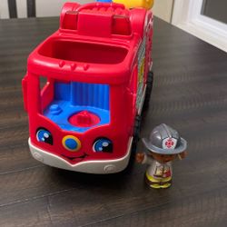 Fisher Price Little People Fire Engine With Firefighter