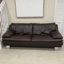 Brown Leather Sofa Set
