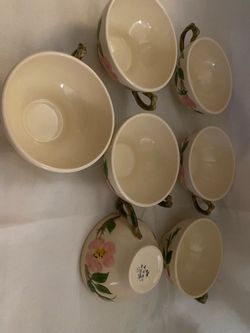 Set of 7 vintage desert rose teacups Franciscan
