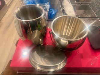 Wine chiller and ice bucket set