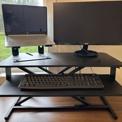 Height Adjustable 32 inch Stand Up Desk Converter