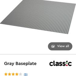 Lego Classic Gray Baseplate 15X15..