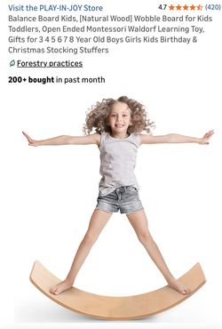Wooden Balance Board Kids, Natural Wobble Board Wooden Toys for Toddlers Kids & Adults,