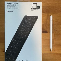 Logitech Ultra Slim Portable Keyboard And Apple Pencil 