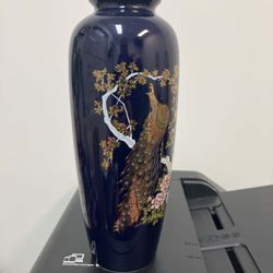 Vintage Peacock Vase Collectible 