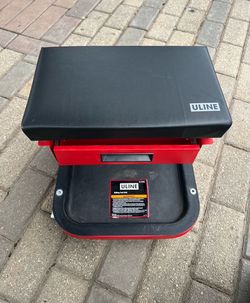Uline Rolling Tool Seat with Storage Drawer