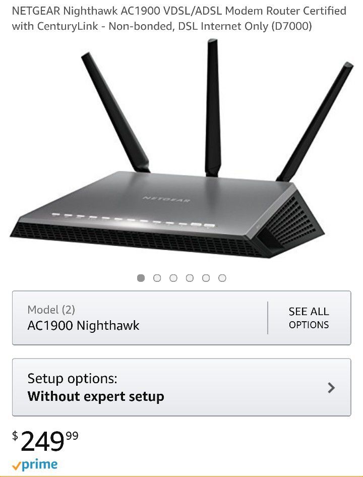 Kæreste Nødvendig Definition NETGEAR D7000-100NAS Nighthawk AC1900 Wi-Fi VDSL/ADSL Modem Router for Sale  in Las Vegas, NV - OfferUp
