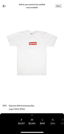 Supreme 20th Anniversary Box Logo T-Shirt 'Black' | Men's Size XL