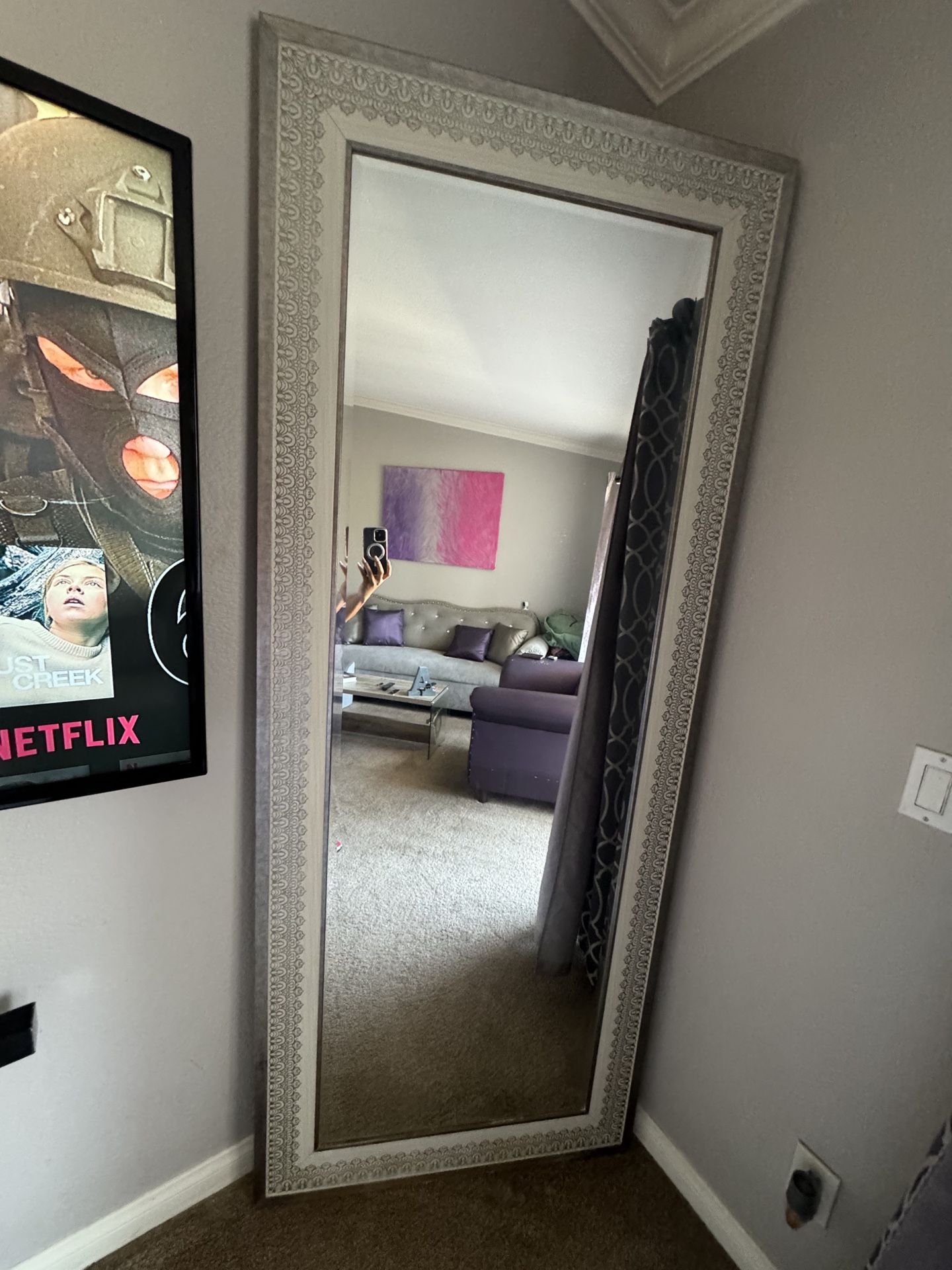 Full Length floor mirror 7ft Silver