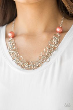 Daring Diva Orange Necklace and Earrings set