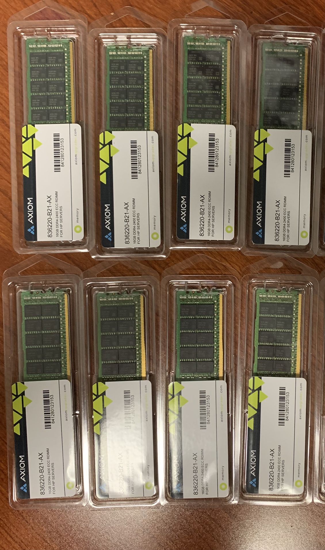 EIGHT 16Gb DDR4 Axiom Server Memory Sticks