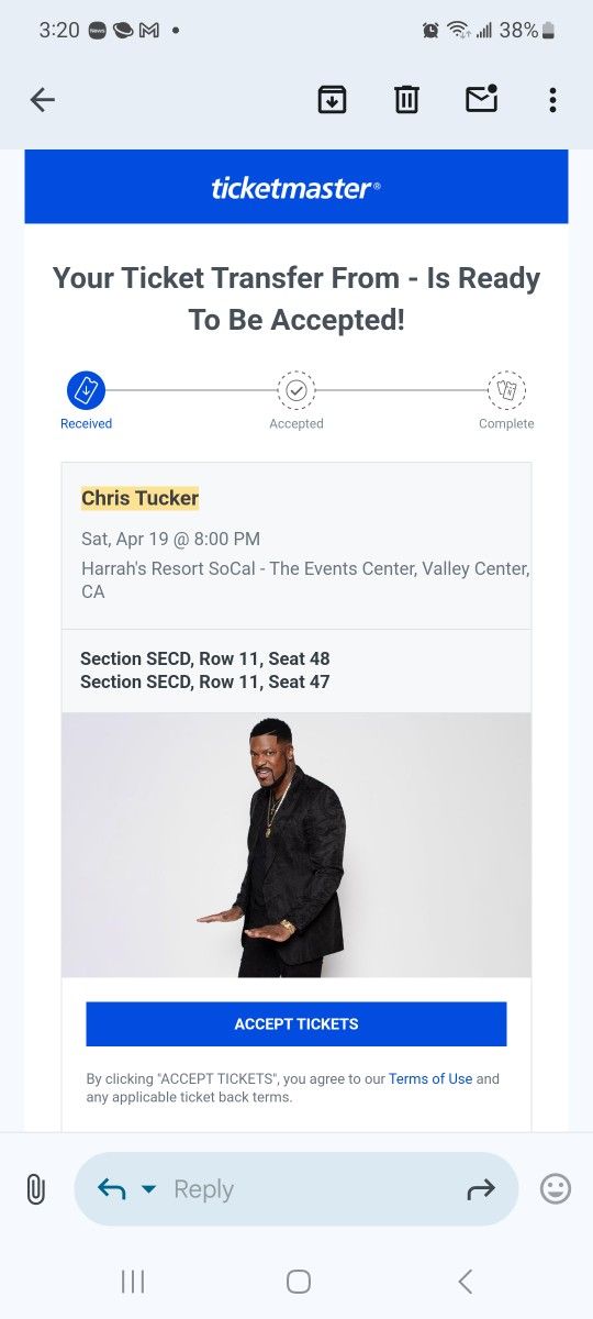Chris Tucker Tickets , Each