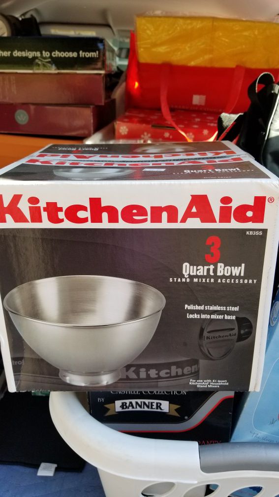 Kitchen aid 3 quart stand mixer base bowl