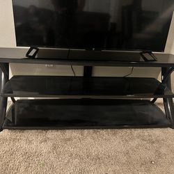 Upcycled Sleek Black Glass 6ft TV Stand