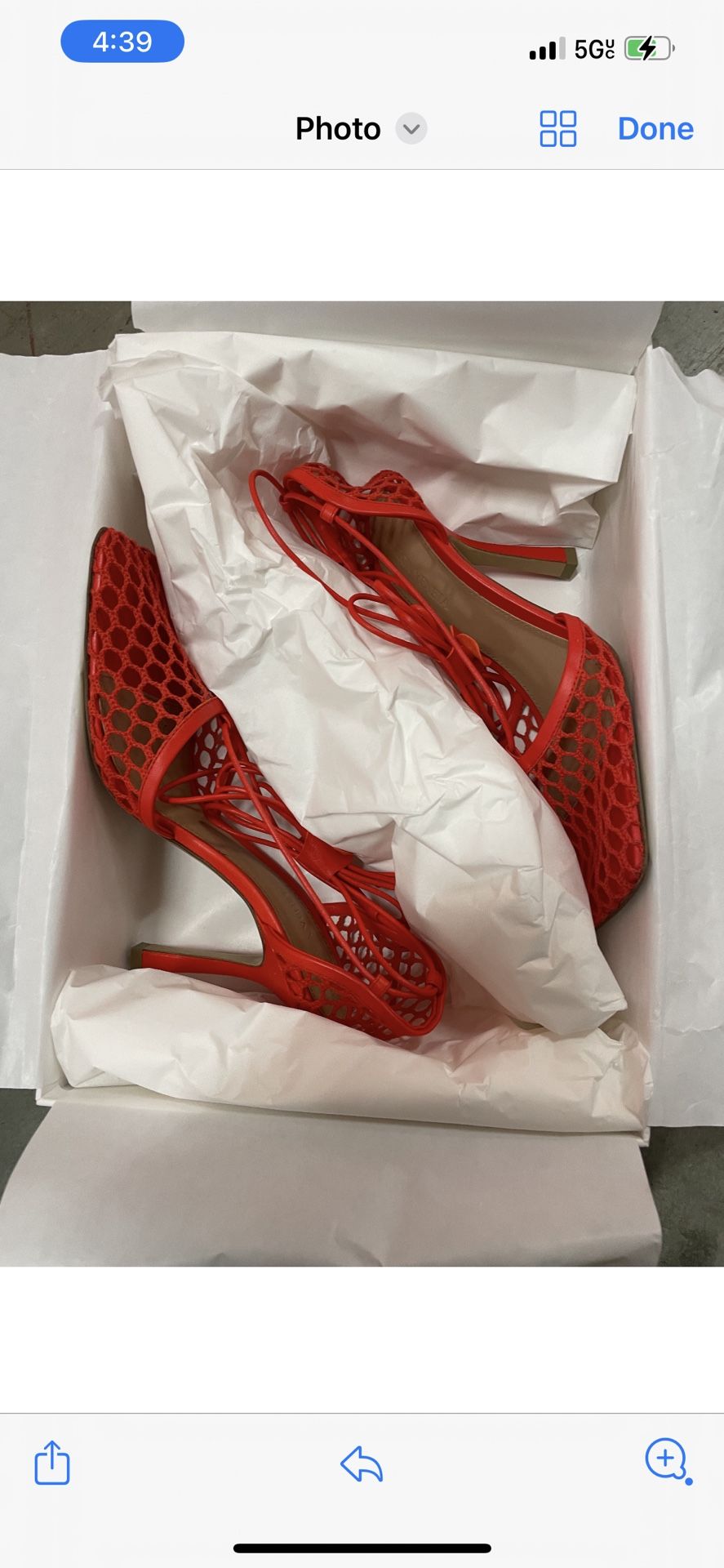 Bottega Veneta Red Mesh Heels