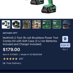 Metabo HPT Drill And Driver Set W/ Batteries